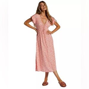 Billabong Juniors' Picnic Date Floral-Print V-Neck Midi Dress